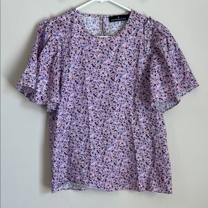 Tuckernuck Pomander Place Purple Floral Blouse Womens Small
